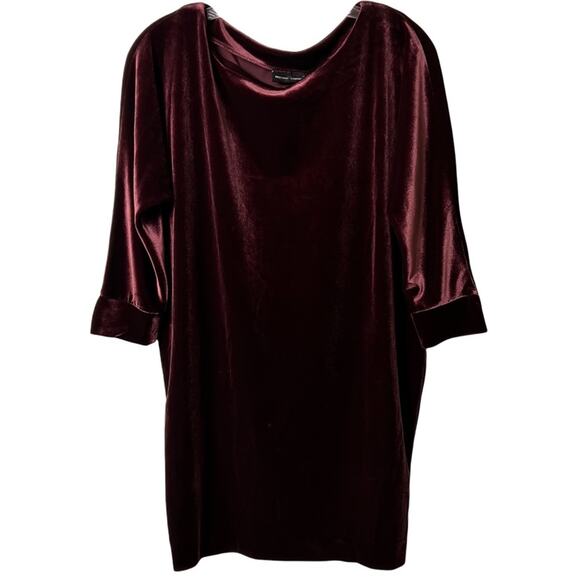 NEW YORK AND COMPANY BURGUNDY LOOSE VELVET DRESS OR TOP WOMEN SMALL VALENTINES - Picture 1 of 4
